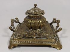 An Early 20thC. Brass Inkwell