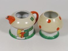 A Shelley Mabel Lucie Atwell Part Tea Set, Lacking