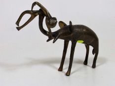 A 1960'S African Brass Modernist Figure Of Elephan