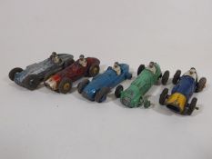 Five Dinky racing cars a/f