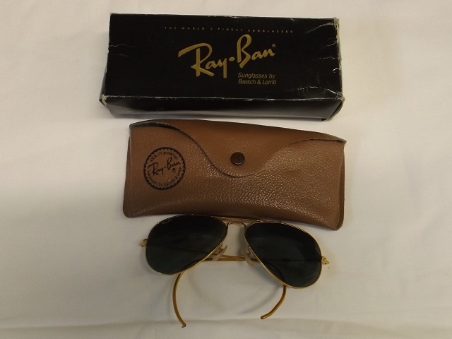 A pair of vintage Ray Ban pilot sunglasses