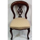 A Victorian Mahogany Framed Upholstered Dining Cha