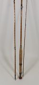 A Vintage Three Piece Split Cane Rod