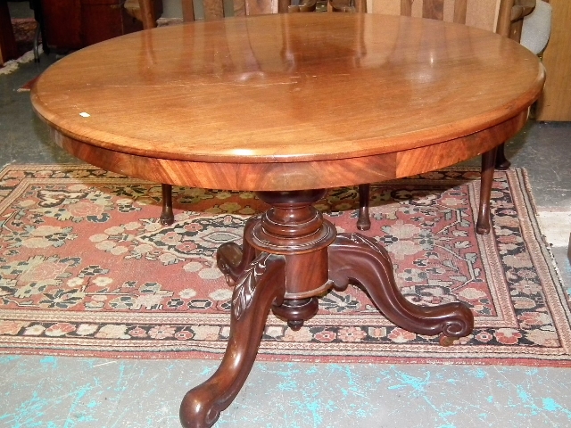 A Victorian Circular Mahogany Dining Table