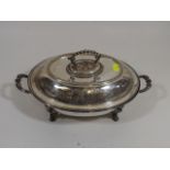 An Antique Silver Plated Tureen & Cover