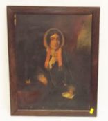 19thC. Framed Oil Of Lady