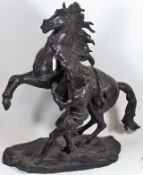A 19thC. French Bronze Marley Horse With Handler,