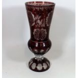 A Large Bohemian Glass Overlay Vase