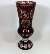 A Large Bohemian Glass Overlay Vase
