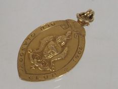 A 9ct Gold Pendant Dated 1900 For The Old Glasgow