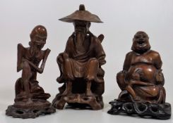 Three 19thC. Carved Chinese Figures
