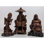 Three 19thC. Carved Chinese Figures