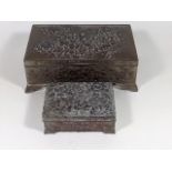 Two Embossed Bronzed Boxes