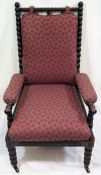 An 18thC. Upholstered Bobbin Chair