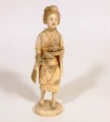 A Meiji Period Japanese Ivory Figure Of Female