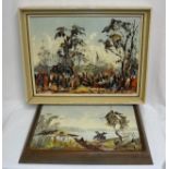 Two Framed 1960'S African Oil Paintings By Moto