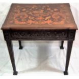 An 18thC. George III Marquetry Table On Tapered Le