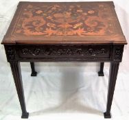 An 18thC. George III Marquetry Table On Tapered Le