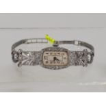 A Ladies Platinum & Diamond Cocktail Wristwatch, L