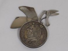 A French Silver Coin Re-Engineered As Scissors & K