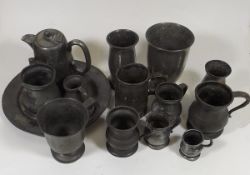 A Mixed Quantity Of Mostly 19thC. Pewter