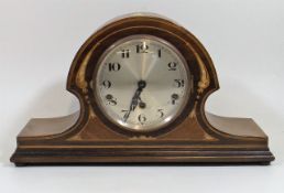 An Inlaid Art Deco Admirals Hat Clock With Westmin