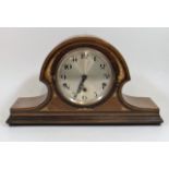 An Inlaid Art Deco Admirals Hat Clock With Westmin