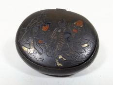 An Antique Chinese Bronze Snuff Box, Damage To Hin