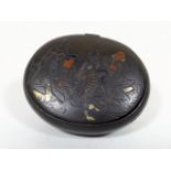 An Antique Chinese Bronze Snuff Box, Damage To Hin