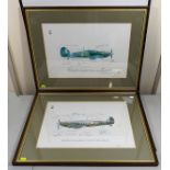 Two Battle Of Britain Framed Pictures Signed By Pi