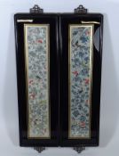 A Pair Of 19thC. Chinese Silk Works Depicting Butt