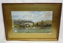 Early 20thC. Watercolour Of Country Landscape Sign