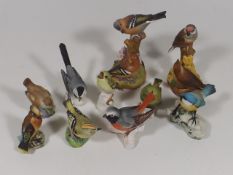 A Quantity Of Porcelain Bird Figures Inc. Worceste