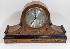 An Inlaid Art Deco Admirals Hat Clock