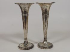 A Pair Of Silver Posy Vases