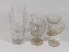 A Pair Of Edwardian High Ball Glasses, A Pair Of G