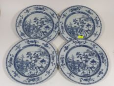 Four C.1780 Nanking Porcelain Chinese Plates