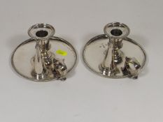 Two Victorian Silver Plated Candle Holders With Sn
