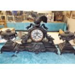 An Impressive Large 19thC. Cast Iron Garniture Set