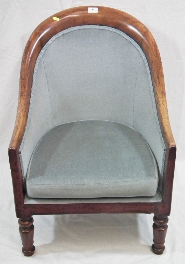 A Victorian Mahogany Framed Upholstered Arm Chair