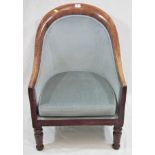 A Victorian Mahogany Framed Upholstered Arm Chair