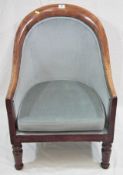 A Victorian Mahogany Framed Upholstered Arm Chair
