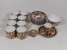 Eight Royal Crown Derby Coffee Cans With Saucers 2
