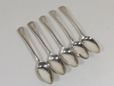 A Set Of Five Matching Bright Cut Georgian Silver