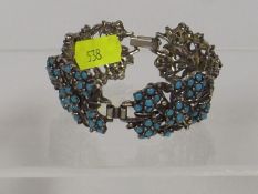 A Vintage Silver & Turquoise Bracelet