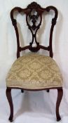 A Set Of Four Victorian Mahogany Dining Chairs Wit