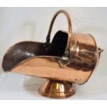 An Antique Copper Coal Scuttle