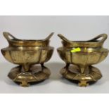 A Pair Of Large Chinese Incense Burners On Lily Pa