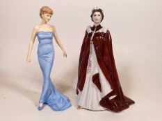 A Royal Doulton Diana Figure Twinned With A Royal