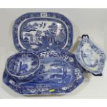 A Spode Italian Pattern Meat Platter & Bowl Twinne